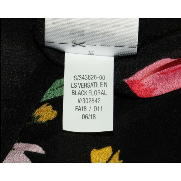 Old Navy Dress NEW Womens XS Floral Print Swing Long Sleeve X SMALL 0 2 Black - Picture 5 of 8
